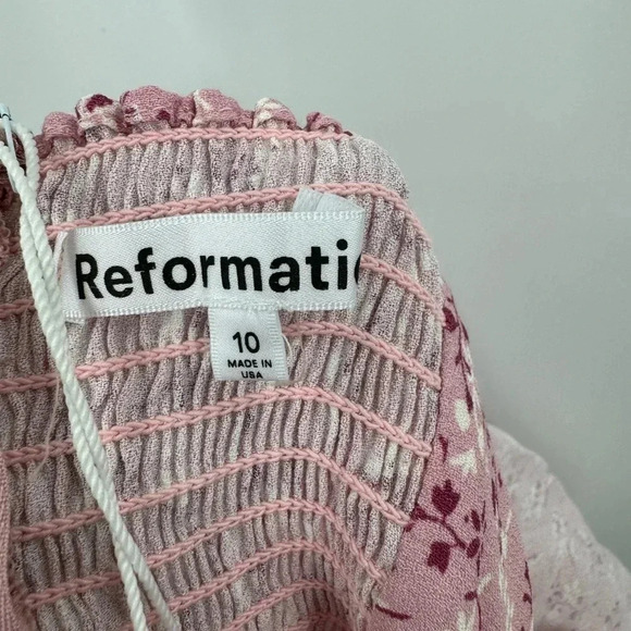 NEW Reformation Rosalie mini dress size 10 B145 - Picture 3 of 5